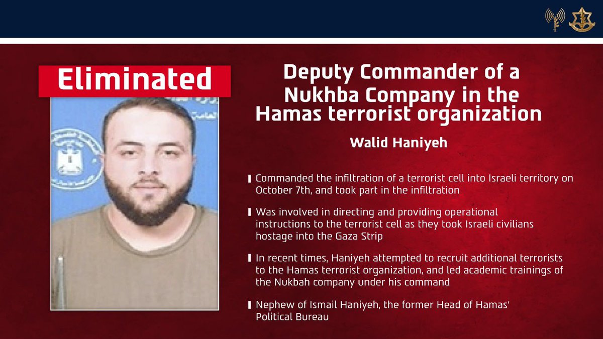 Hamas Nukhba Commander Who Led October 7 Infiltration Eliminated